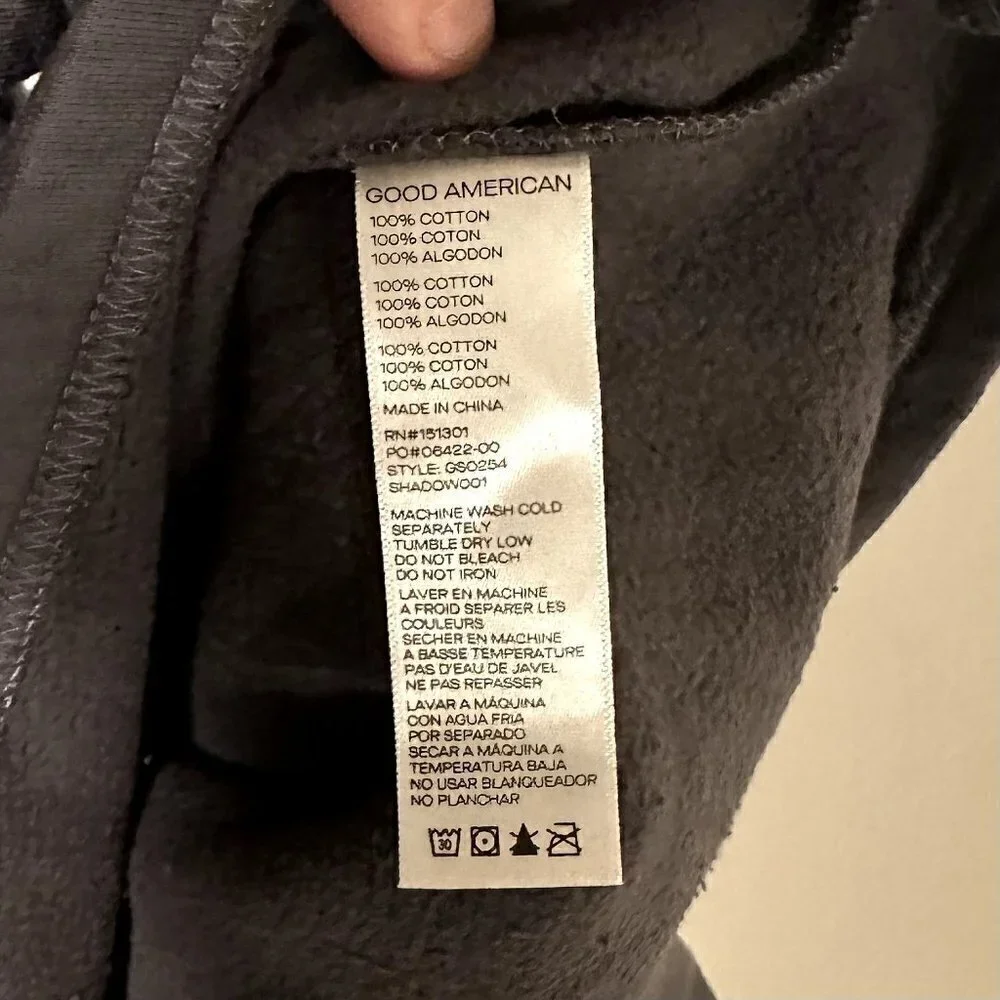 NWT Good American Essentials Gray Collarless Half Zip Sweatshirt - Size 6 (3XL)